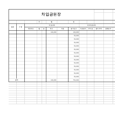 차입금원장 차입금원장
